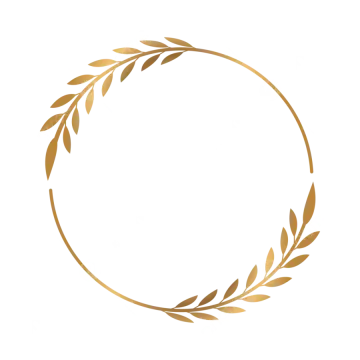a gold laurel wreath on white background