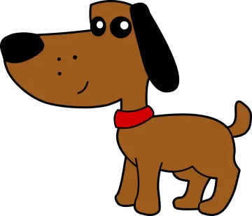 a brown dog with a red collar