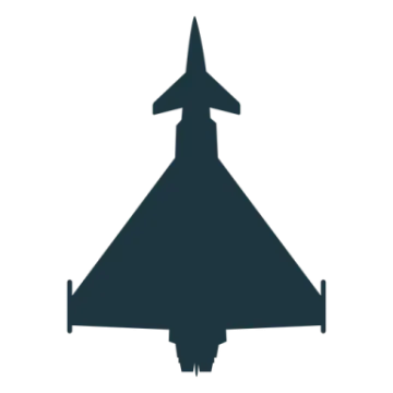 a black and white silhouette of a jet