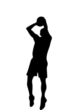 a black and white silhouette of a basketball player
