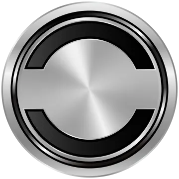 a metal button with the letter c on it