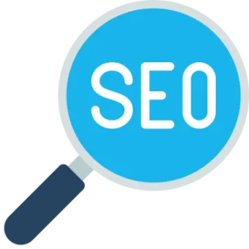 a mag glass with the word seo under it