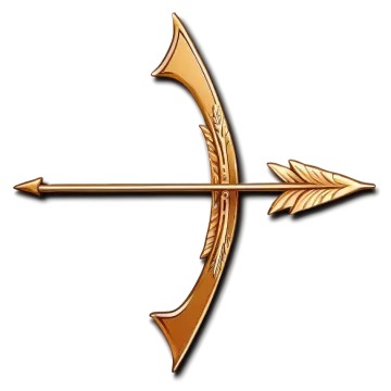 a gold arrow with an arrow on it