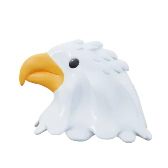a white bird with yellow beak and black eyes