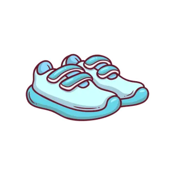 a pair of blue shoes