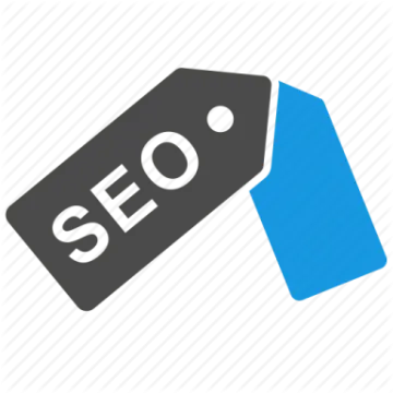 a blue tag with the word seo on it