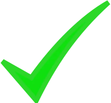 a green tick tick on a white background