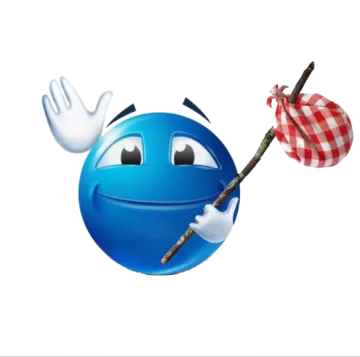 a blue ball with a red and white checkered on it