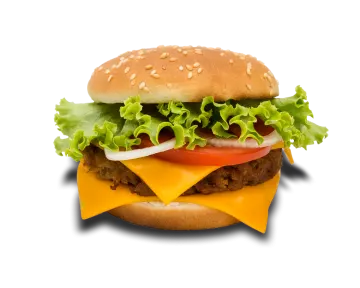 a hamburger on a white background