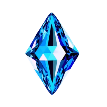 a blue diamond on a white background