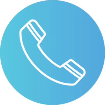 a phone icon in a blue circle