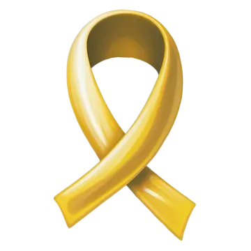 a yellow ribbon on a white background