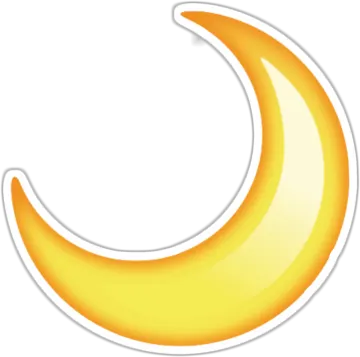 a yellow crescent on a white background