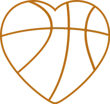 a basketball ball in the shape of a heart