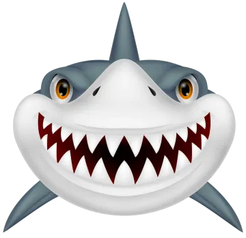 a smiling shark with its mouth open
