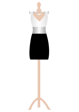 a black and white dress on a mann