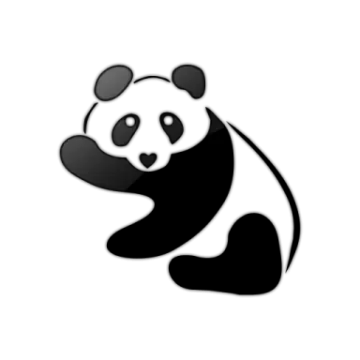 a panda bear sitting on the ground