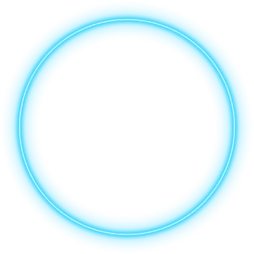 a blue neon circle on a white background