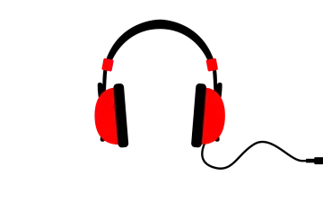 a pair of headphones on a white background