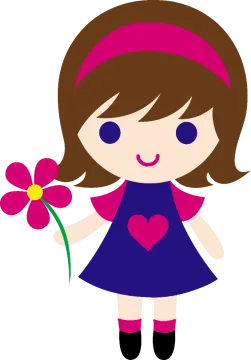 a girl with a flower in her hand