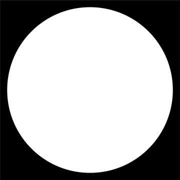 a white circle on a black background