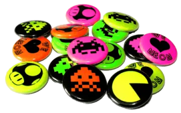 a pile of buttons with different designs