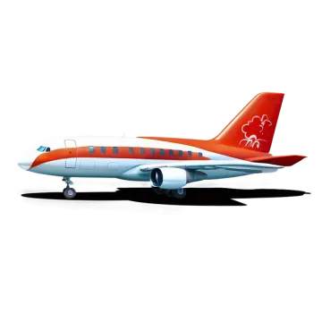 a red and white airplane on a white background