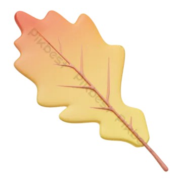 a yellow leaf with a red stem