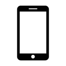 a black and white icon of a phone