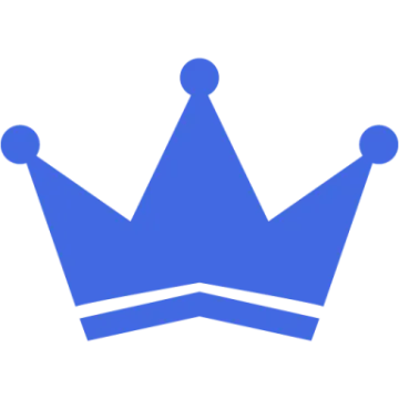 a blue crown on a white background