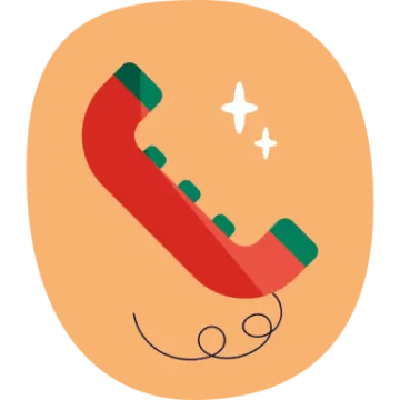 an illustration of a red telephone receiver