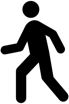 a black and white silhouette of a person walking