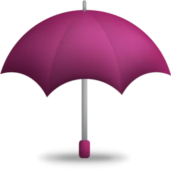 a purple umbrella on a white background