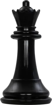 a black chess piece on a white background