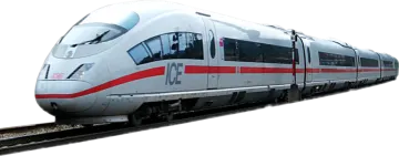 a white and red train is on the tracks