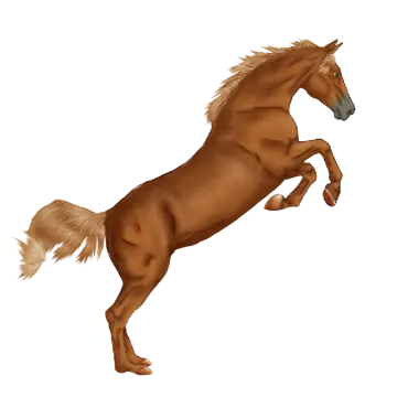 a brown horse is jumping in the air