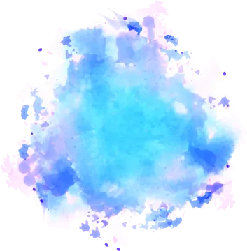 a blue watercolor stain on a white background