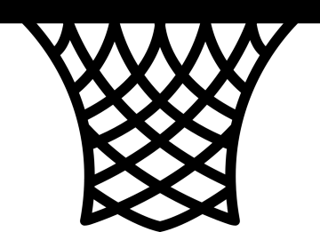 a black and white silhouette of a basket