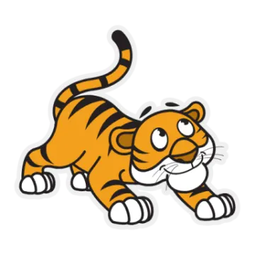a cartoon tiger running
