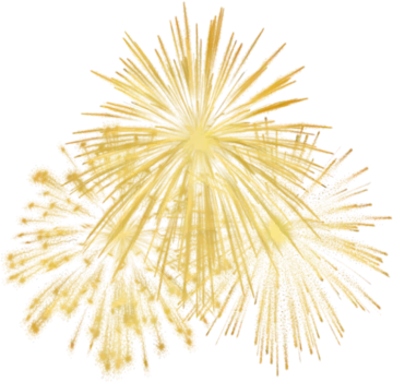 a yellow fireworks on a white background