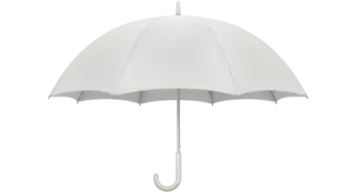 a white umbrella with an open handle