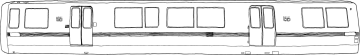 a black and white drawing of a train