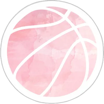 a pink watercolor basketball ball on a white background