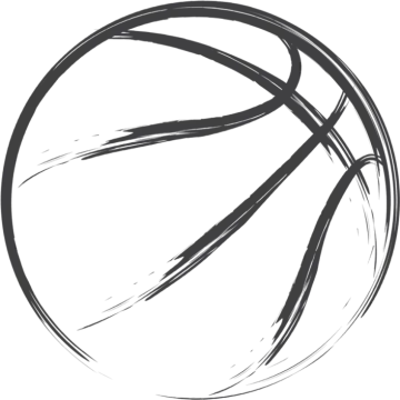 a black and white basketball ball on a white background