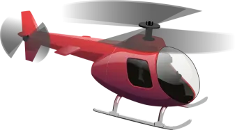 a red helicopter on a white background