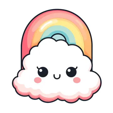 a cloud with a rainbow on top of it