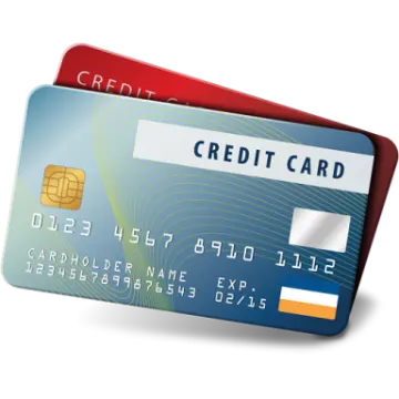 a credit card on a white background