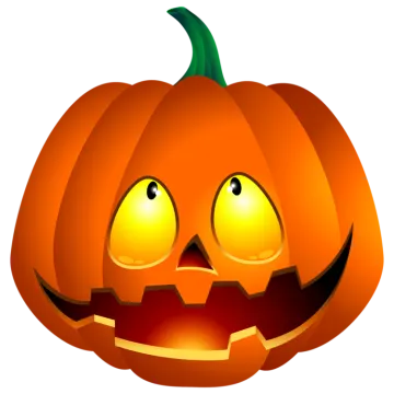 a cartoon pumpkin with an evil face