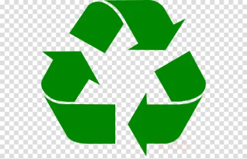 a green recycling symbol on a transparent background