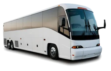 a white bus is shown in this image